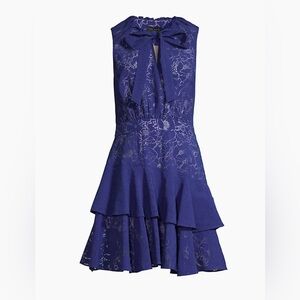 Ted Baker Timmia Bow-Neck Minidress, Blue, Size 3